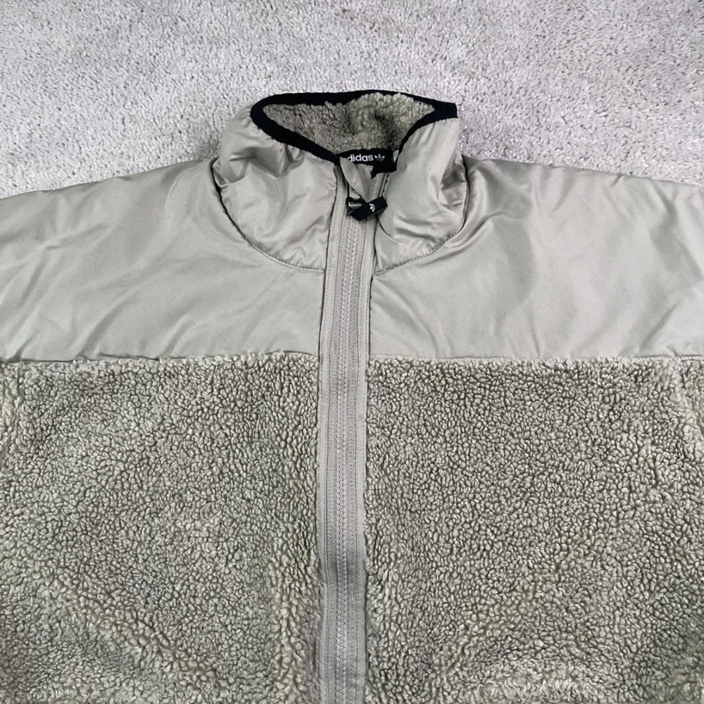 Adidas Jacket‎ Mens Medium Tan Sherpa Fleece Snowboarding Full Zip Polar Coat